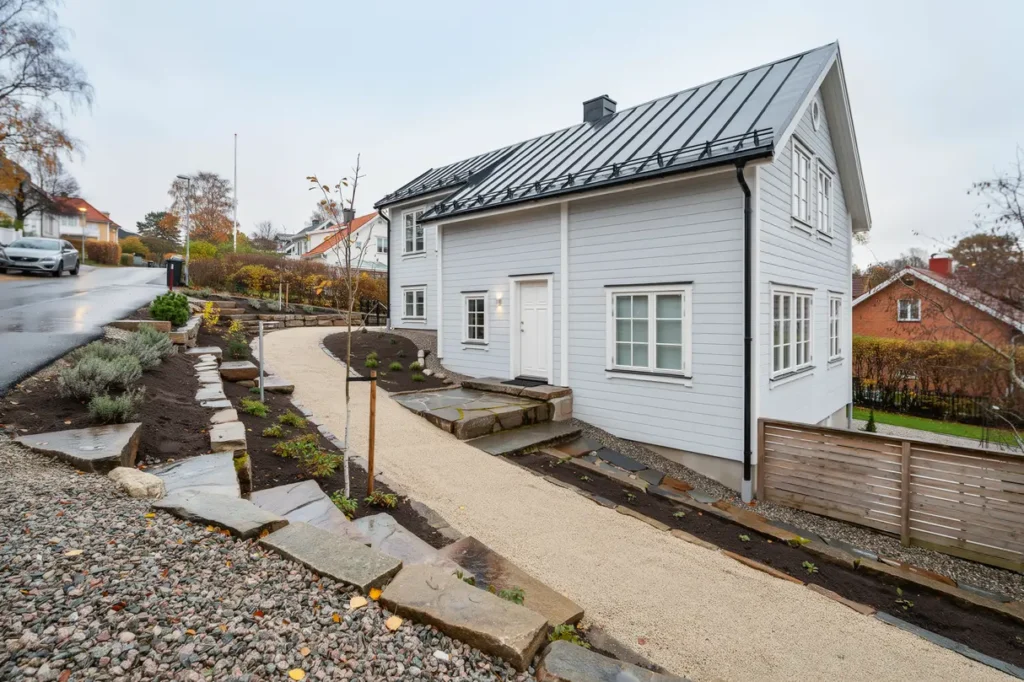 tomtplanering som h ller i l ngden markarbete f r g ngar niv er och dagvatten runt huset